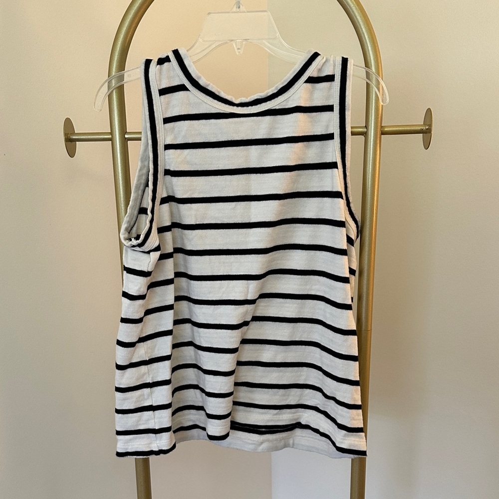 Striped Black and White Sleeveless Top